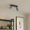 Moderner Deckenspot Gunmetal 2-flammig drehbar und verstellbar - Drain