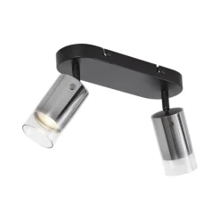 Moderner Deckenspot Gunmetal 2-flammig drehbar und verstellbar - Drain