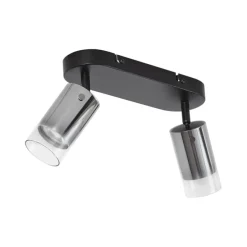 Moderner Deckenspot Gunmetal 2-flammig drehbar und verstellbar - Drain