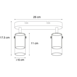 Moderner Deckenspot Gunmetal 2-flammig drehbar und verstellbar - Drain
