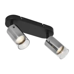 Moderner Deckenspot Gunmetal 2-flammig drehbar und verstellbar - Drain