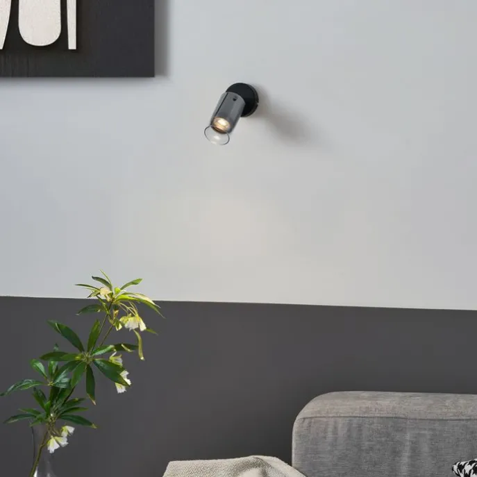 Moderner Deckenspot Gunmetal mit verstellbarem Glas - Drain