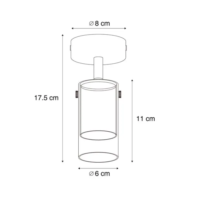 Moderner Deckenspot Gunmetal mit verstellbarem Glas - Drain