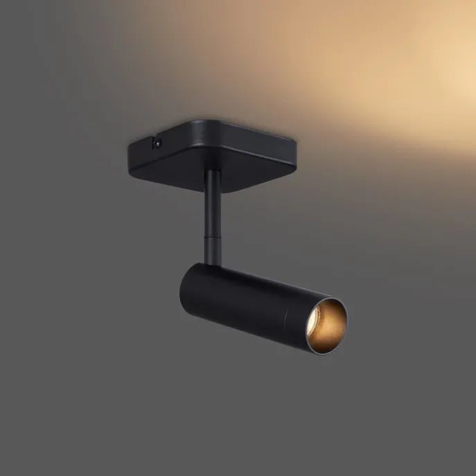 Moderner Deckenspot schwarz rund GU10 35mm dreh- und neigbar - Kate