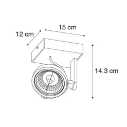 Moderner Deckenspot schwarz verstellbar GU10 111mm - Master