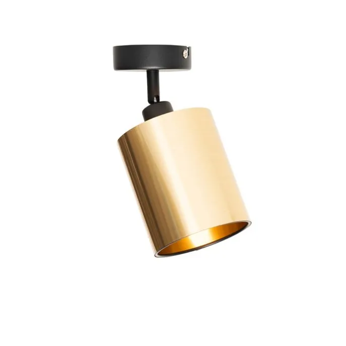 Moderner Deckenspot schwarz mit Gold - Lofty