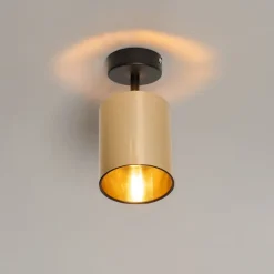 Moderner Deckenspot schwarz mit Gold - Lofty