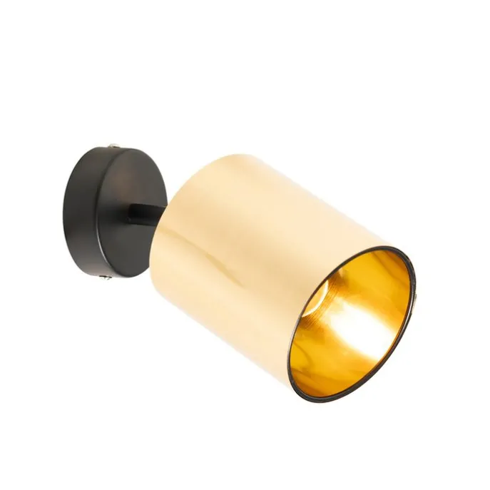 Moderner Deckenspot schwarz mit Gold - Lofty