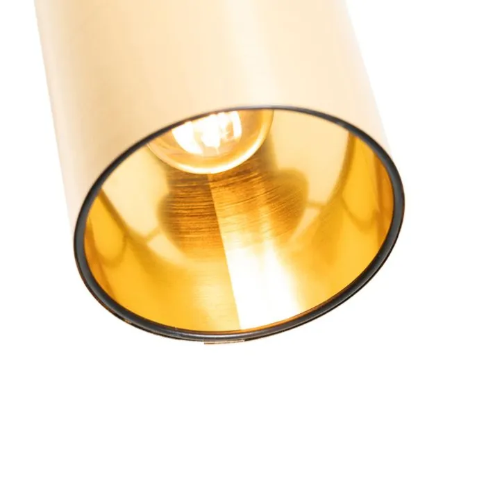 Moderner Deckenspot schwarz mit Gold - Lofty