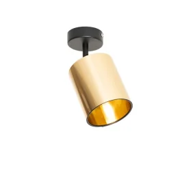 Moderner Deckenspot schwarz mit Gold - Lofty