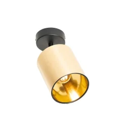 Moderner Deckenspot schwarz mit Gold - Lofty
