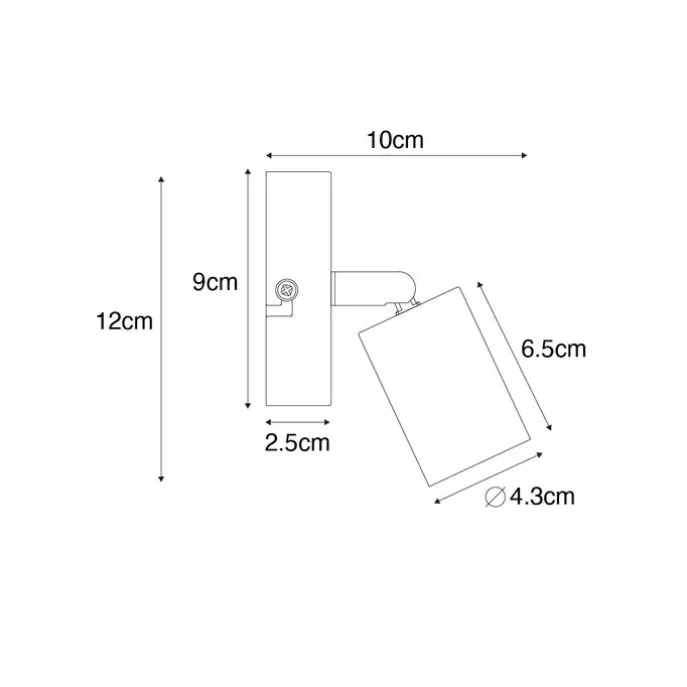 Moderner Deckenspot schwarz quadratisch - Facil