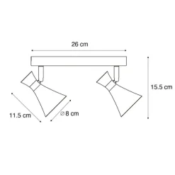 Moderner Deckenstrahler schwarz 2-flammig verstellbar - Triangle