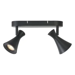 Moderner Deckenstrahler schwarz 2-flammig verstellbar - Triangle