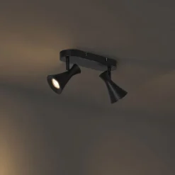 Moderner Deckenstrahler schwarz 2-flammig verstellbar - Triangle