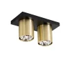 Moderner Deckenstrahler schwarz mit Gold 2-flammig – Tubo