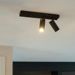 Moderner Deckenstrahler schwarz 2-flammig verstellbar - Renna