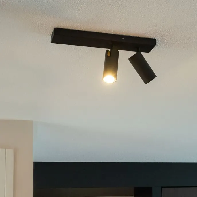 Moderner Deckenstrahler schwarz 2-flammig verstellbar - Renna