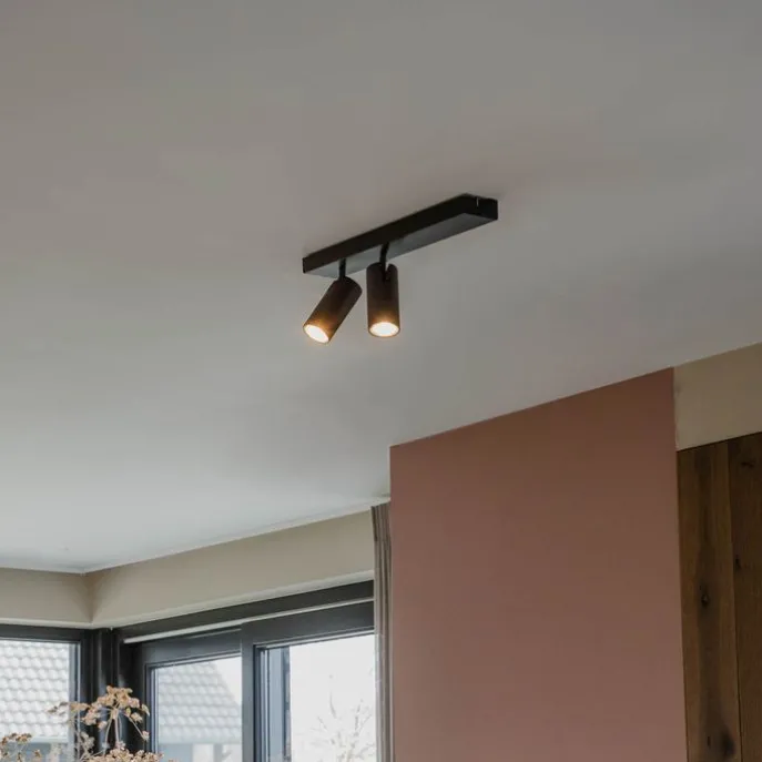 Moderner Deckenstrahler schwarz 2-flammig verstellbar - Renna