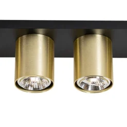 Moderner Deckenstrahler schwarz mit Gold 4-flammig – Tubo