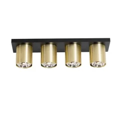 Moderner Deckenstrahler schwarz mit Gold 4-flammig – Tubo