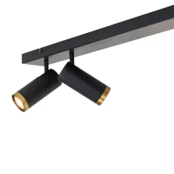 Moderner Deckenstrahler schwarz mit Bronze 4-flammig verstellbar – Renna