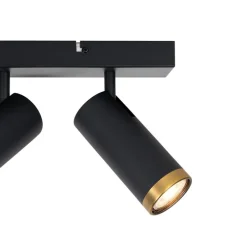 Moderner Deckenstrahler schwarz mit Bronze 4-flammig verstellbar – Renna