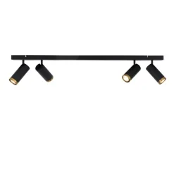 Moderner Deckenstrahler schwarz mit Bronze 4-flammig verstellbar – Renna