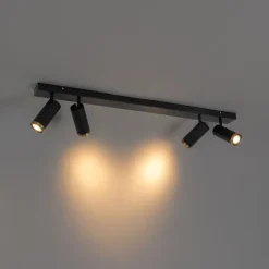 Moderner Deckenstrahler schwarz mit Bronze 4-flammig verstellbar – Renna