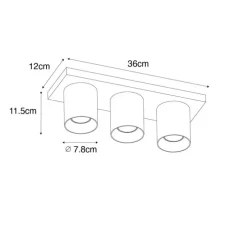 Moderner Deckenstrahler Schwarz mit Gold 3-flammig – Tubo