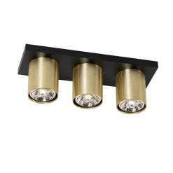 Moderner Deckenstrahler Schwarz mit Gold 3-flammig – Tubo