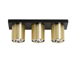 Moderner Deckenstrahler Schwarz mit Gold 3-flammig – Tubo