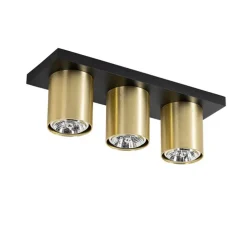 Moderner Deckenstrahler Schwarz mit Gold 3-flammig – Tubo
