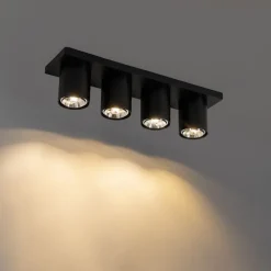 Moderner Deckenstrahler schwarz 4-flammig - Tubo