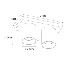 Moderner Deckenstrahler schwarz 2-flammig - Tubo