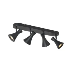Moderner Deckenstrahler schwarz 4-flammig dreh- und schwenkbar - Triangle