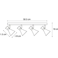 Moderner Deckenstrahler schwarz 4-flammig dreh- und schwenkbar - Triangle