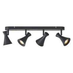Moderner Deckenstrahler schwarz 4-flammig dreh- und schwenkbar - Triangle