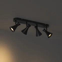 Moderner Deckenstrahler schwarz 4-flammig dreh- und schwenkbar - Triangle