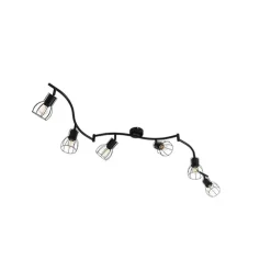 Moderner Deckenstrahler schwarz 145 cm 6-flammig - Botu