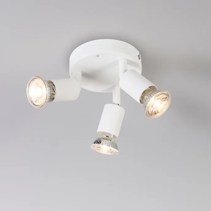 Moderner Deckenstrahler weiß rund - Jeany 3