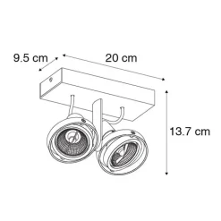 Moderner Deckenstrahler weiß 2-flammig GU10 70mm - Master