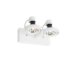 Moderner Deckenstrahler weiß 2-flammig GU10 70mm - Master