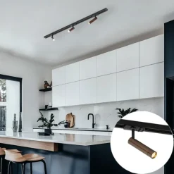 Moderner Dunkelbronze-Spot für 1-phasiges Schienensystem - Iconic Ivy