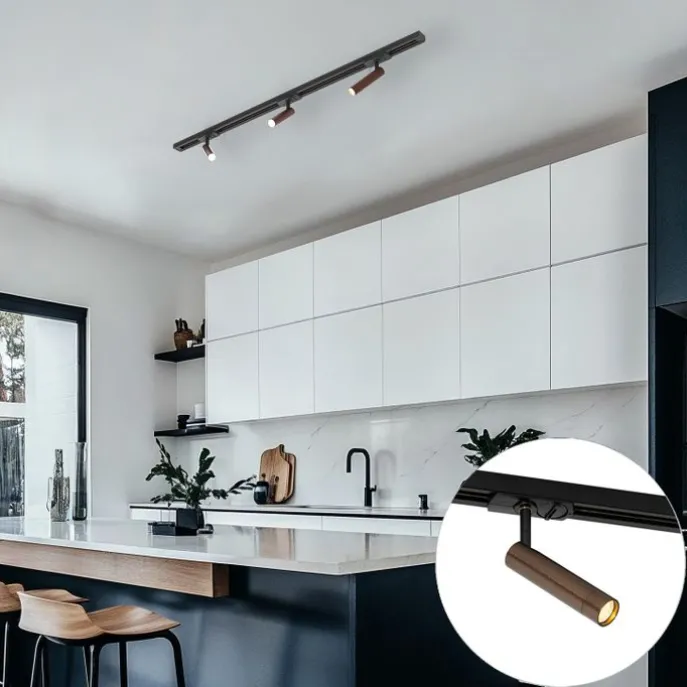 Moderner Dunkelbronze-Spot für 1-phasiges Schienensystem - Iconic Ivy