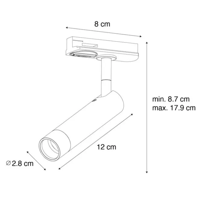 Moderner Dunkelbronze-Spot für 1-phasiges Schienensystem - Iconic Ivy