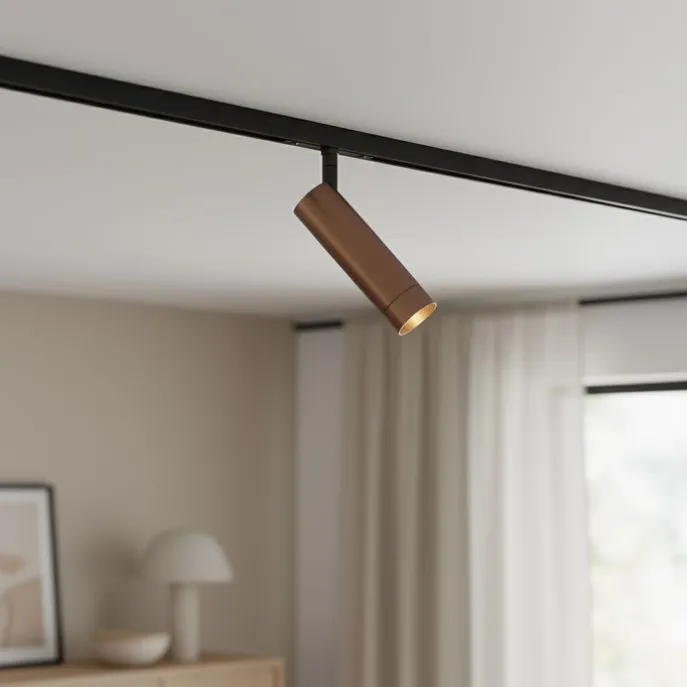 Moderner Dunkelbronze-Strahler für 1-Phasen-Schienensystem GU10 35mm - Slimline Uzzy