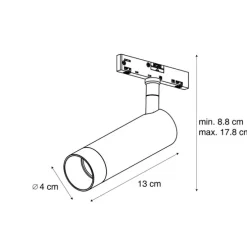 Moderner Dunkelbronze-Strahler für 1-Phasen-Schienensystem GU10 35mm - Slimline Uzzy