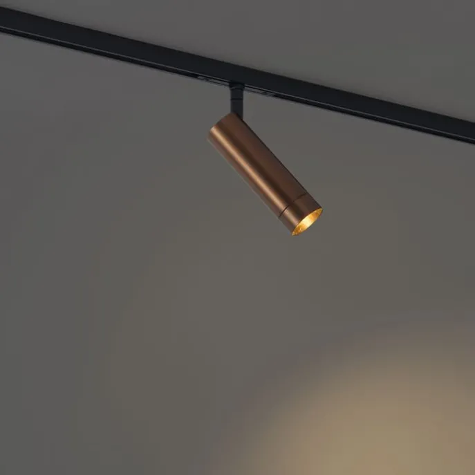 Moderner Dunkelbronze-Strahler für 1-Phasen-Schienensystem GU10 35mm - Slimline Uzzy