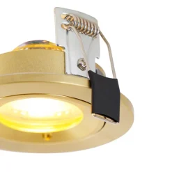 Moderner Einbaustrahler gold rund IP44 - Xena